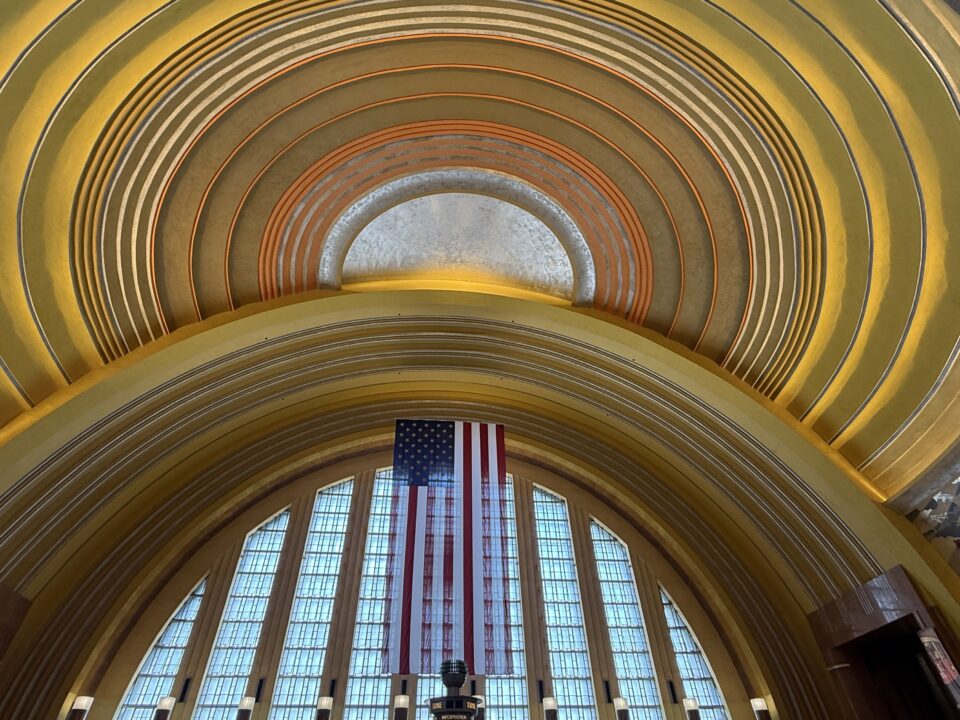 The art deco of the Cincinnati Union Terminal, as seen in the Cincinnati episode of PhotowalksTV by Jefferson Graham